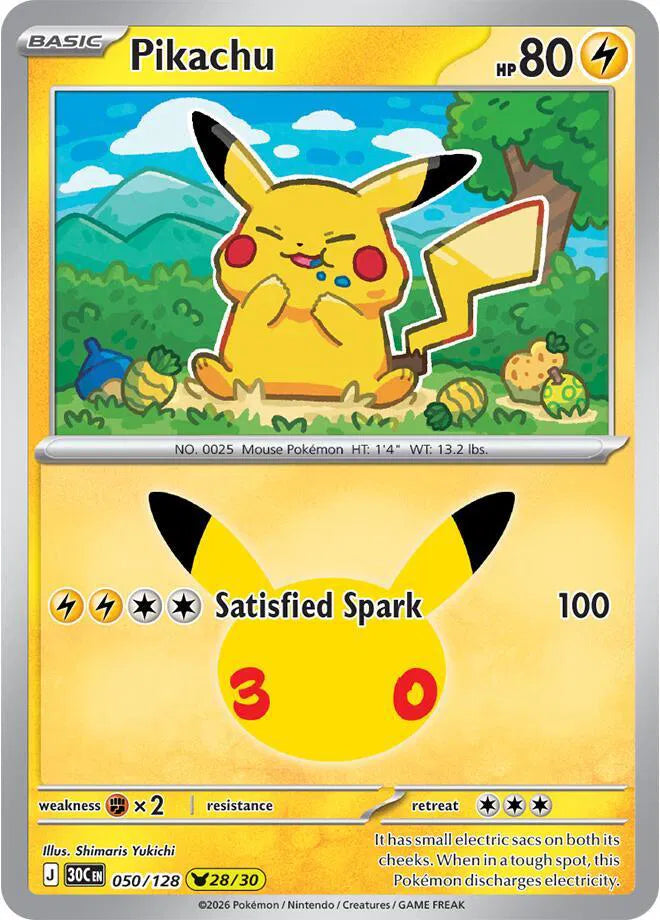 Pikachu 30th Celebration None 050/128
