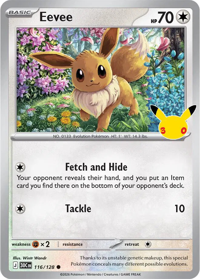 Eevee 30th Celebration holofoil 116/128