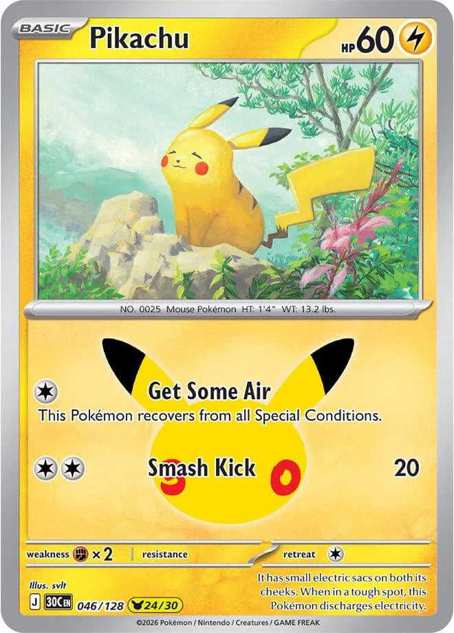 Pikachu 30th Celebration Pikachu Rare 046/128