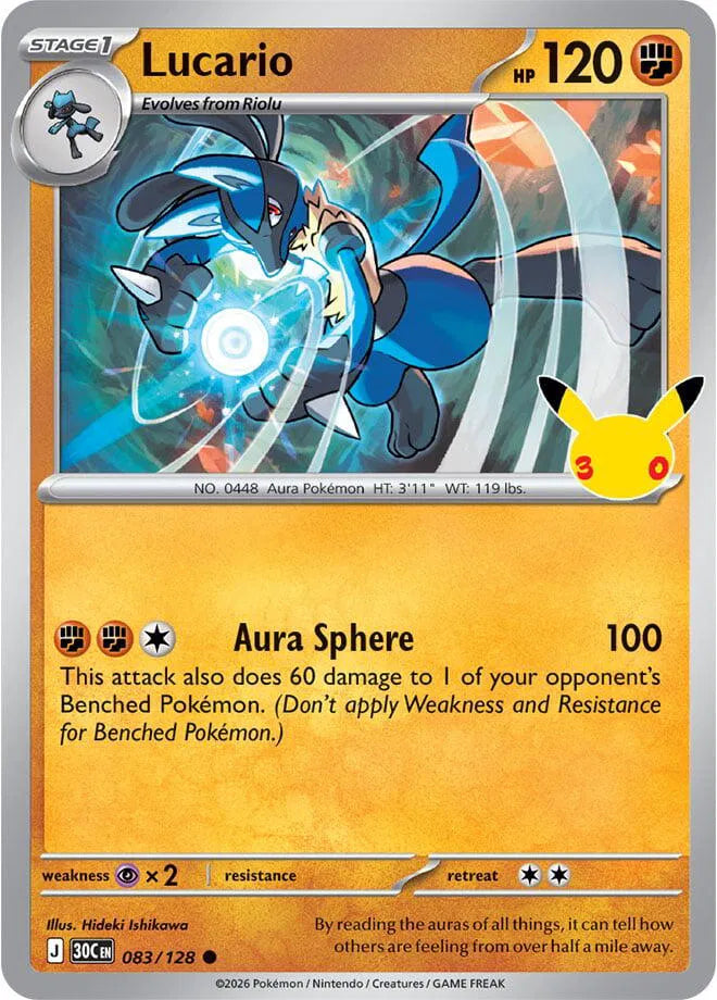 Lucario 30th Celebration Common 083/128