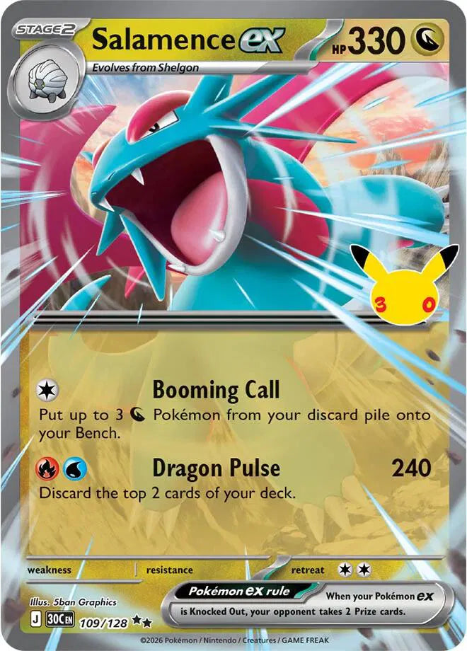 Salamence ex 30th Celebration Double Rare 109/128