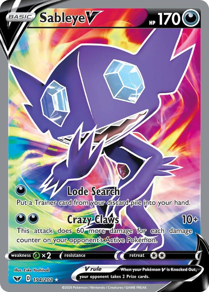 Sableye V (Full Art) - SWSH01: Sword & Shield Base Set (SWSH01)