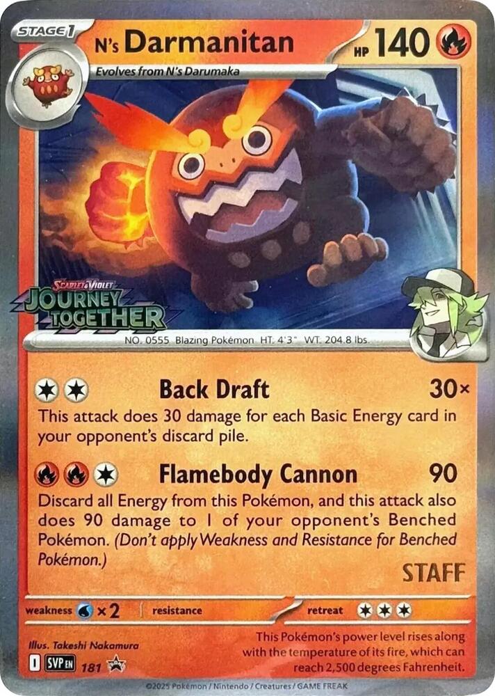 N's Darmanitan - 181 (Prerelease) [Staff] - SV: Scarlet & Violet Promo Cards (SVP)spñ