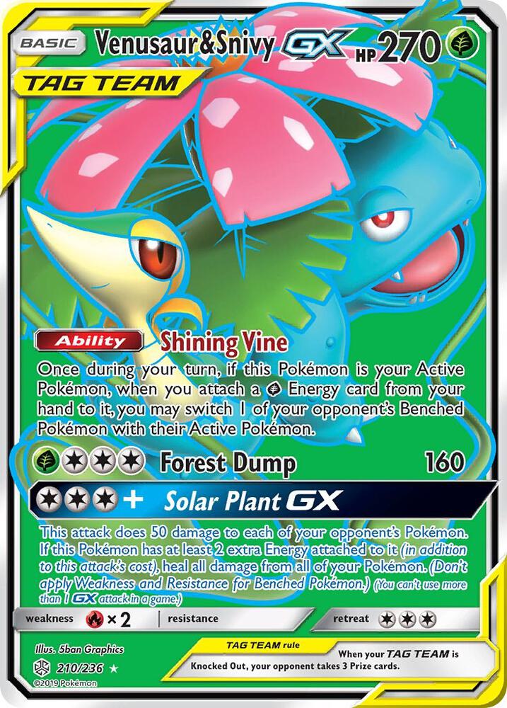 Venusaur & Snivy GX (Full Art) - SM - Cosmic Eclipse (SM12)
