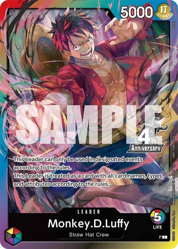 Monkey.D.Luffy (4th Anniversary Leader Card) - One Piece Promotion Cards (OP-PR)