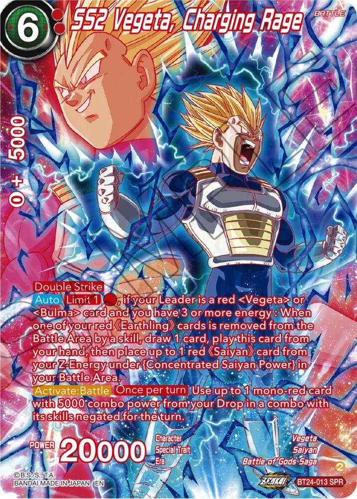 SS2 Vegeta, Charging Rage (SPR) - Beyond Generations (BT24)
Beyond Generations